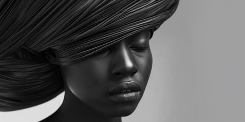 Obraz premium Beautiful black woman with perfect skin