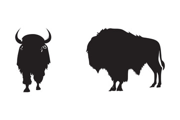 silhouette image of a bison.