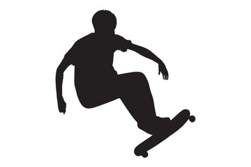 silhouette image of a Skateboarding.