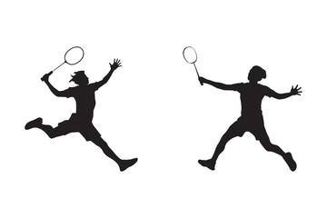 vector silhouette image of a badminton