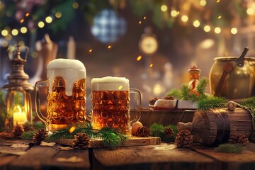 oktoberfest celebrations in realistic 3d by generative ai