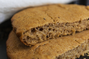 close-up for a traditional Estonian Barley Scone texture
