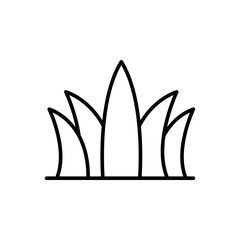 Grass outline icons, minimalist vector illustration ,simple transparent graphic element .Isolated on white background