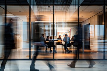 Modern Office Meeting Room in Motion