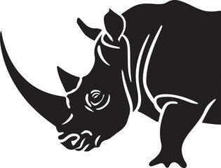  Rhino silhouette vector image 