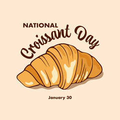 national croissant day, drawn card with croissant