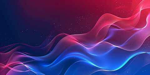 Rot-blauer Farbverlaufshintergrund mit Wellenelementen und Leuchteffekten, abstraktes Design mit großen leeren Bereichen zum Hervorheben von Produkten oder Bildern, Grafikdesin