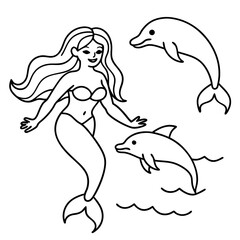 Beautiful little mermaid Underwater world Coloring book for kids
