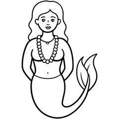 Beautiful little mermaid Underwater world Coloring book for kids