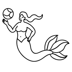 Beautiful little mermaid Underwater world Coloring book for kids