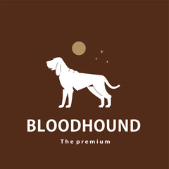 vintage retro hipster bloodhound logo vector outline silhouette art icon	
