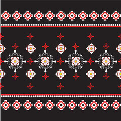 Seamless abstract modern floral pattern on black and red.Vector illustration for all prints.