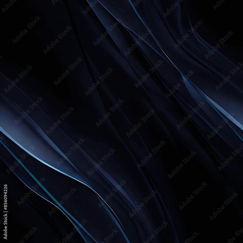 Poster a sophisticated abstract background featuring elegant dark waves with sleek blue accents, creating a