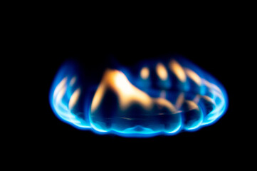 gas stove burner flame close-up
