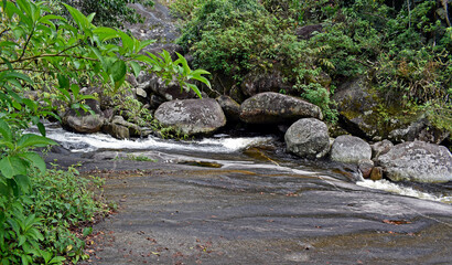 River on tropical rainforest in Teresopolis, Rio de Janeiro, Brazil