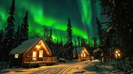 A breathtaking view of the Northern Lights dancing across the night sky.