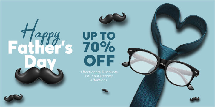 Realistic banner happy fathers day frame with lettering 