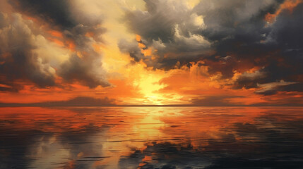 Obraz premium clouds reflected on water