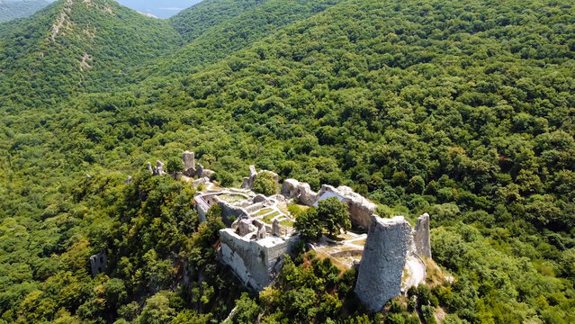 Ujarma Fortress, ancient ruin in middle of Georgia. Medieval fortress at Kakheti