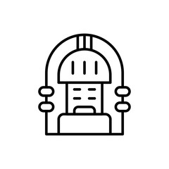 Jukebox outline icons, minimalist vector illustration ,simple transparent graphic element .Isolated on white background