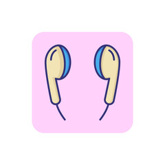 Earbuds line icon. Earphones, accessory, audio. Music concept. Vector illustration can be used for topics like audiobook, radio, sound