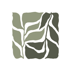 Floral abstract elements. Botanical composition. Modern trendy Matisse minimal style. Floral poster, invite. Vector arrangements for greeting card or invitation design