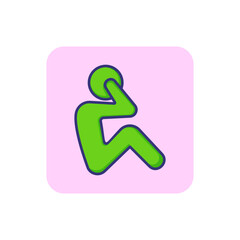 Exercise line icon. Working on abs, crunches, athlete. Sport concept. Vector illustration can be used for topics like fitness, workout, training