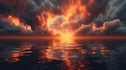 clouds reflected on water