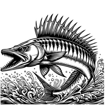 recommend clip art: sketch of barracuda