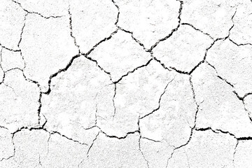 Texture soil dry crack background pattern of drought lack of water of nature white black old broken.
