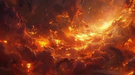 Obraz premium Explosion Fire Raging. Generative AI