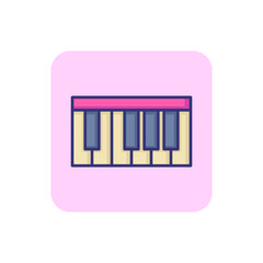 Piano keyboard line icon. Instrument, synthesizer, octave. Classical music concept. Vector illustration can be used for topics like culture, education, concert