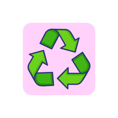 Recycled line icon. Arrow, rotating, reusable. Protection concept. Vector illustration can be used for topics like eco, bio, environment