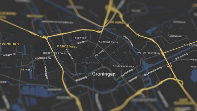 Groningen Map Netherlands, Slider Shot