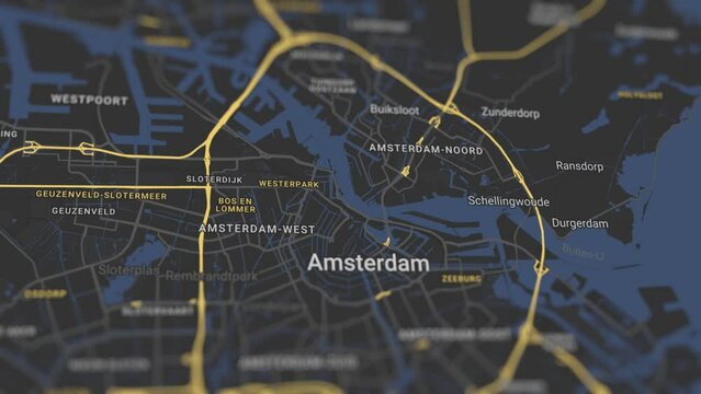 Amsterdam Map Netherlands, Slider Shot