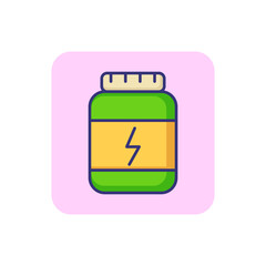 Sports nutrition line icon. Fitness concept. Diet, fitness, bodybuilding. Vector illustration for topics like sport, fitness, training
