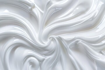 Obraz premium Abstract close-up of white cream texture in swirling patterns,cosmetics background concept
