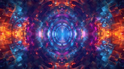 Obraz premium Light tunnel colorful vibrant. Generative AI