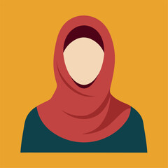 Woman in red hijab, showcasing different body parts and gestures