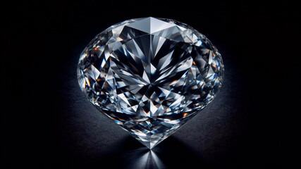 Diamond closeup isolated on black velvet background