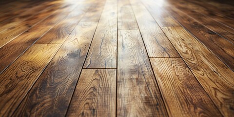Close-up shot of a wooden floor with a window in the background, suitable for use in interior design or architecture projects