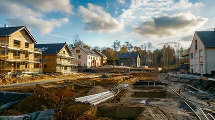 Fototapeta premium New Residential Development Under Construction
