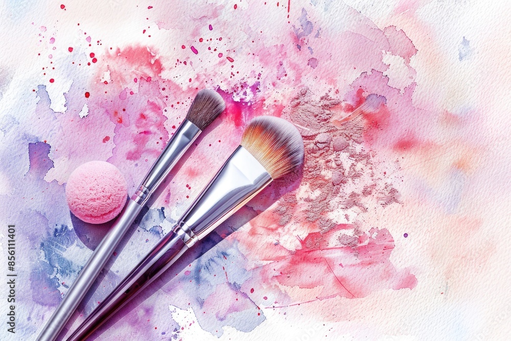 Poster a pair of paintbrushes rests alongside each other, ready for use in various creative endeavors