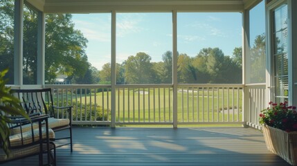 Porch with chairs and table for outdoor relaxation or socializing
