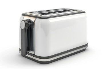 A close-up view of a toaster on a white surface