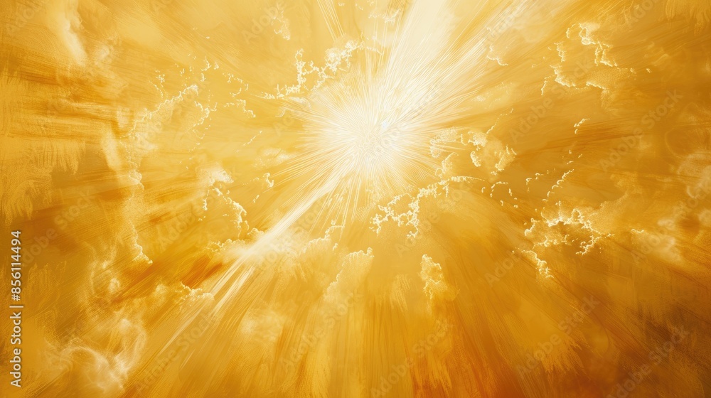 Poster sunburst on gold background. generative ai