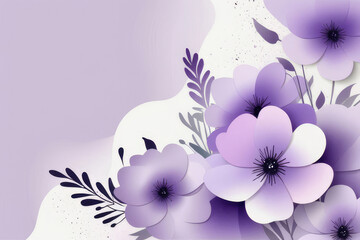 Luxury invitation card background with beautiful lavender flowers in minimalist modern style.