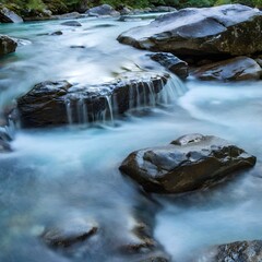 waterfall in the mountains