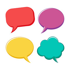 Colorful Speech Bubbles Icons Set for Communication and Messages with vibrant colors and designs