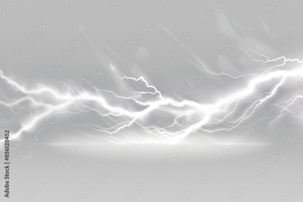 Poster a series of lightning flashes against a gray background, ideal for use in news or weather reports